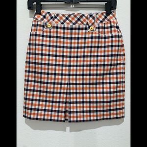 Jaket collection Checker Patterned/plaid Zipper Back Mini Skirt